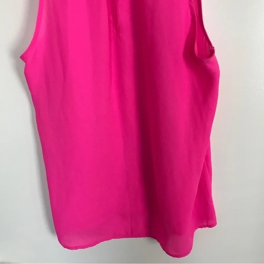 Lulumari x Anthropologie neon pink tank with pearl neckline - Picture 7 of 8